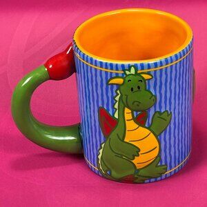 GUND Kids colorful 3D Dinosaur children's mug, orange interior